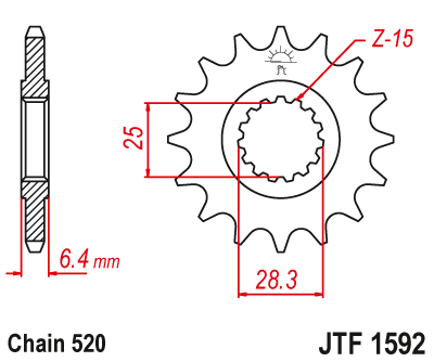 JT SPROCKETS gear wheel JTF1592.14 (216814jt)